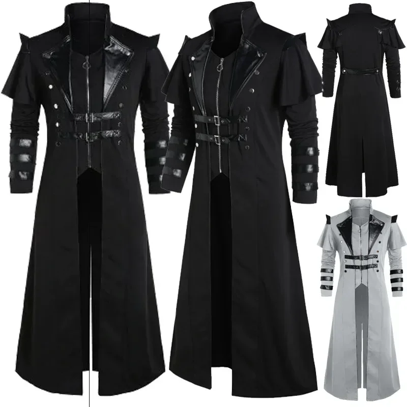 Leather Work Jacket - Fantasia Masculina Vintage Halloween Medieval Steampunk