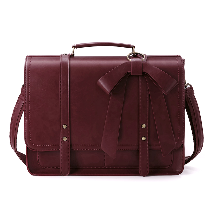 Leather Work Laptop Bag - ECOSUSI-PU Bolsa De Ombro De Couro