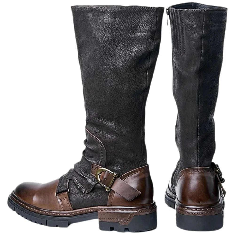 Leather Work Pants - Sapatos masculinos medievais retrô de couro