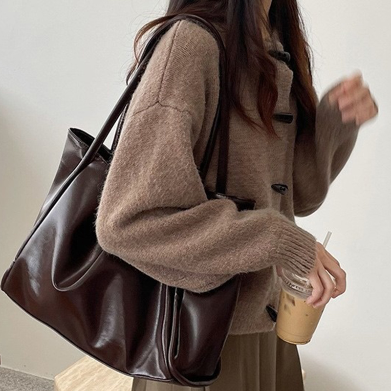 Leather Work Handbag - Bolsa de Ombro Feminina Vintage Nova