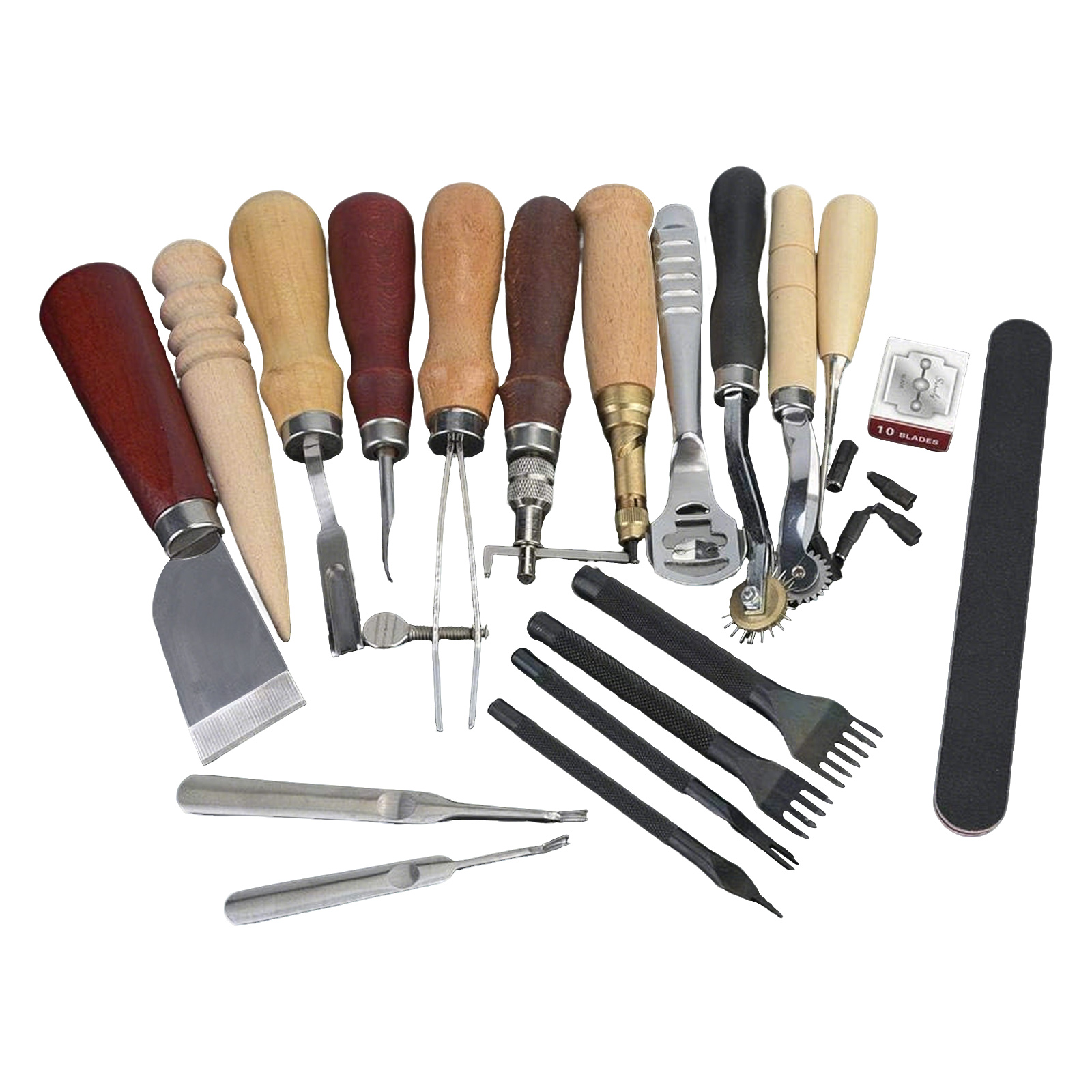 Leatherwork Punch - Kit de Ferramentas para Couro, 19