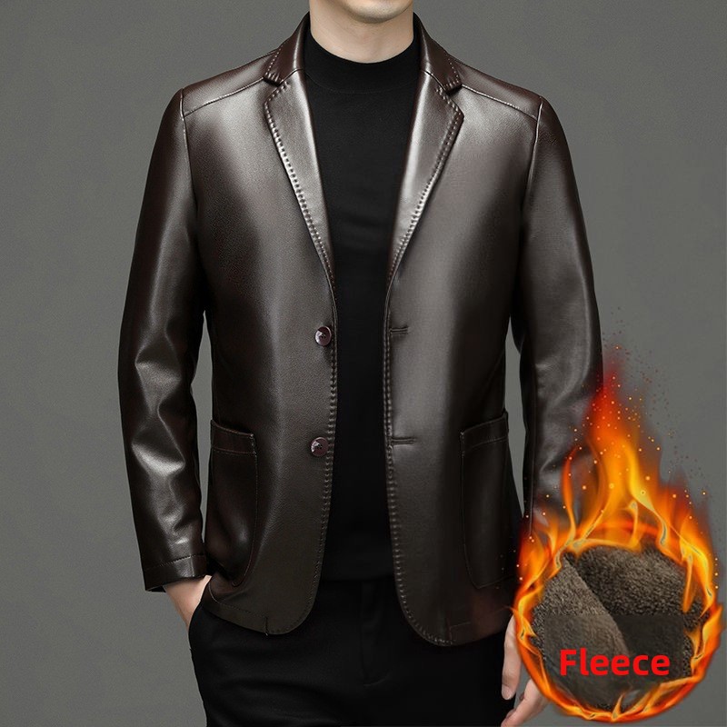 Novos homens de couro genuíno  - Leather Work Jacket avaliação e preço