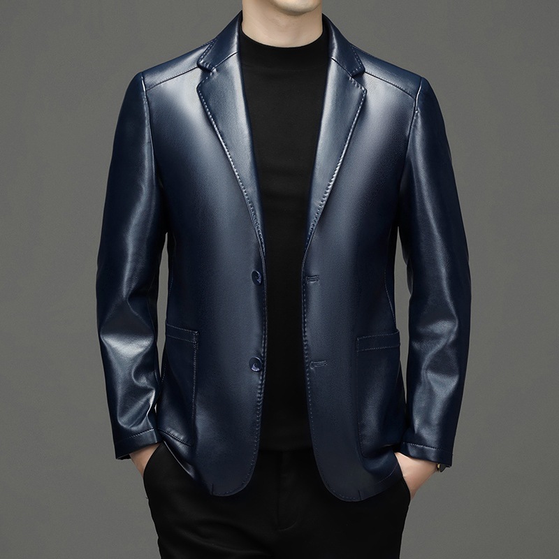 Novos homens de couro genuíno  - Leather Work Jacket avaliação e preço