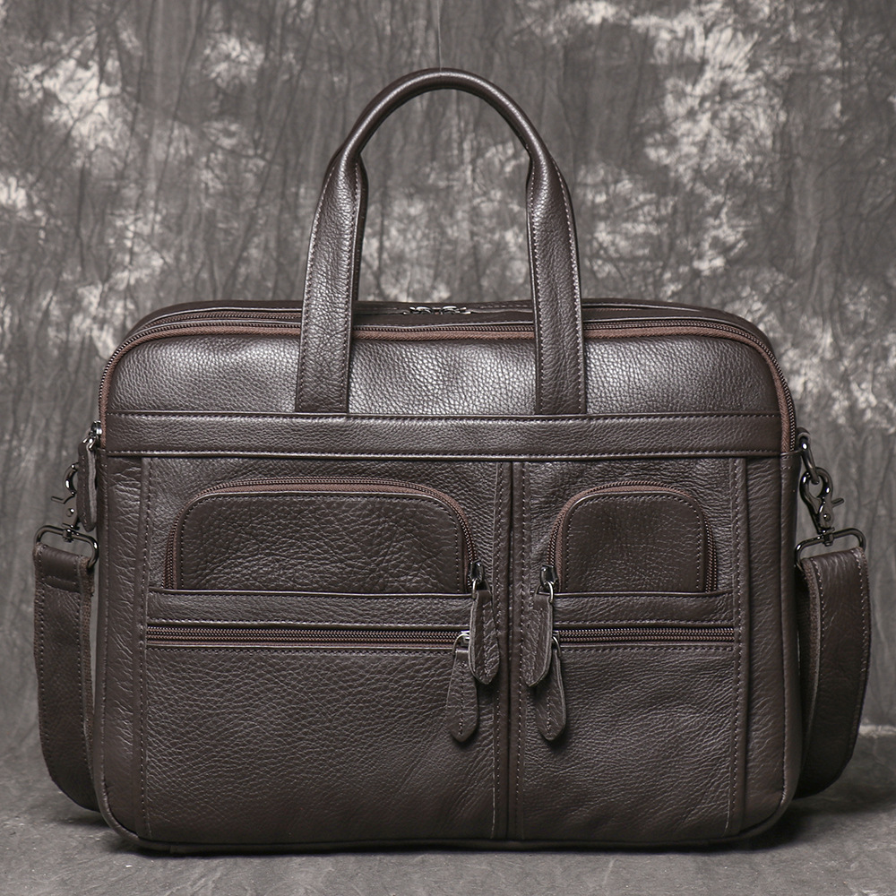 Pasta Executiva Masculina de C - Leather Work Laptop Bag avaliação e preço