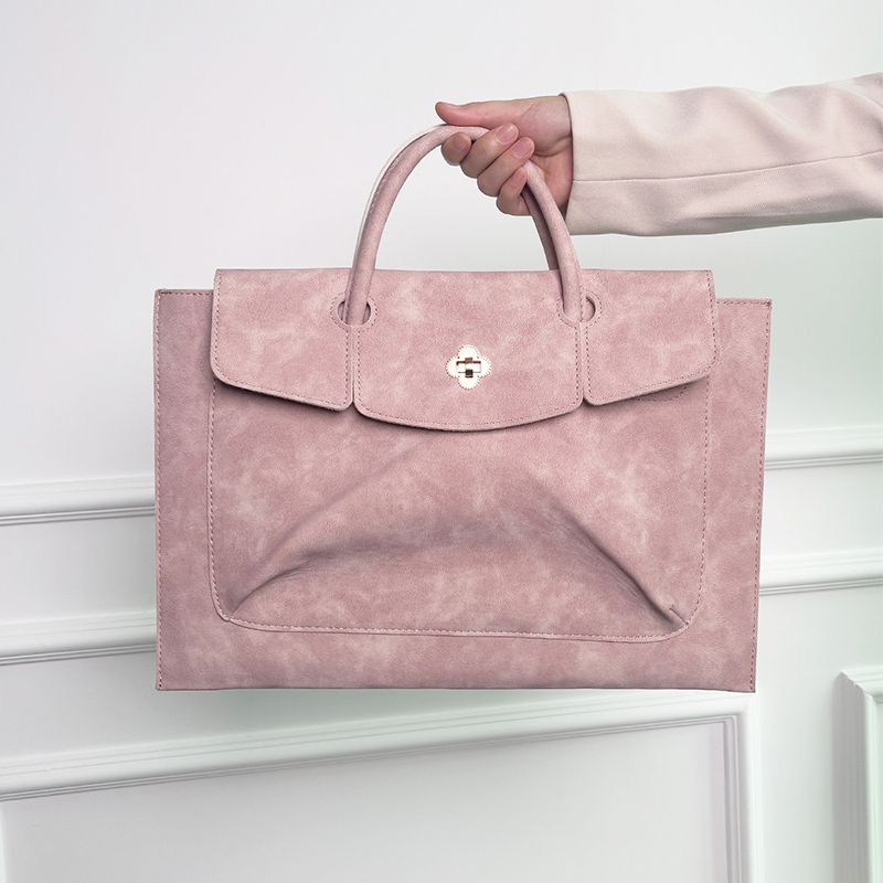Bolsa Tote Elegante Rosa em Co - Leather Work Laptop Bag avaliação e preço