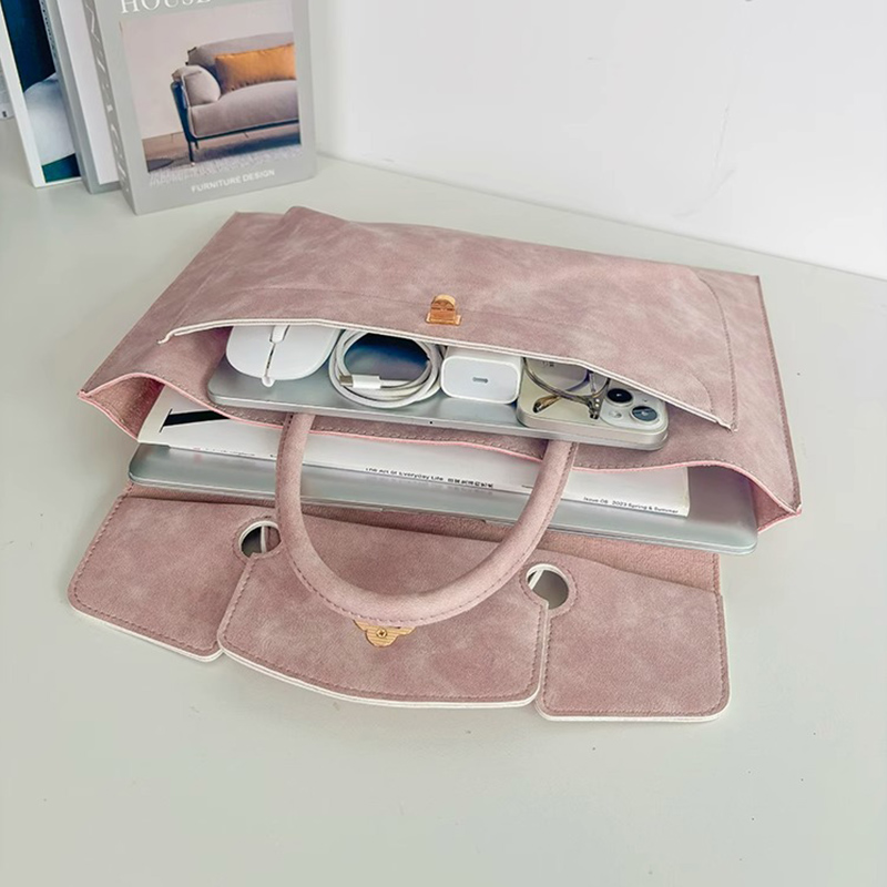 Bolsa Tote Elegante Rosa em Co - Leather Work Laptop Bag avaliação e preço