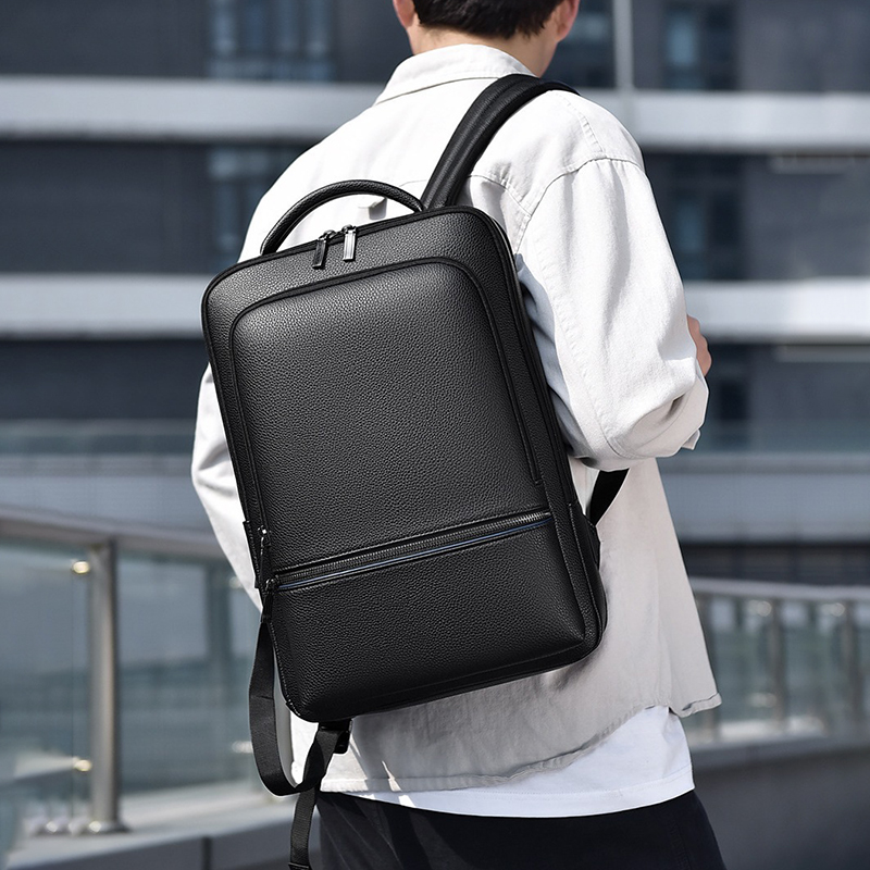 Mochila de couro PU para homen - Leather Work Laptop Bag avaliação e preço