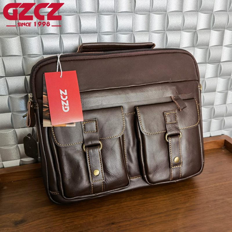 Bolsa Masculina GZCZ para Laze - Leather Work Handbag avaliação e preço