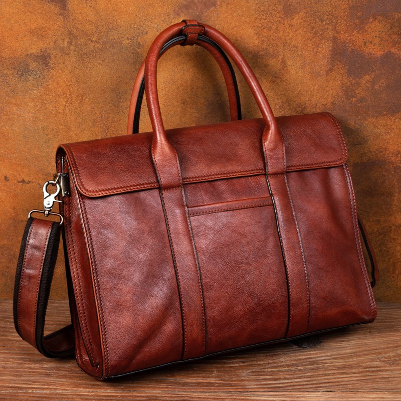 Bolsa de couro curtido vegetal - Leather Work Handbag avaliação e preço