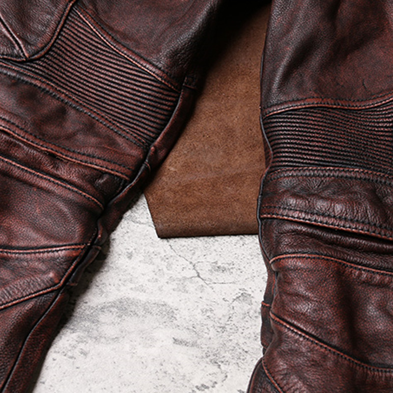 2022 do vintage brown calças d - Leather Work Pants avaliação e preço