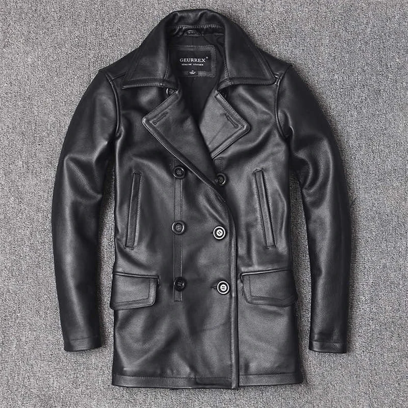 Jaqueta de couro genuíno mascu - Leather Work Jacket avaliação e preço