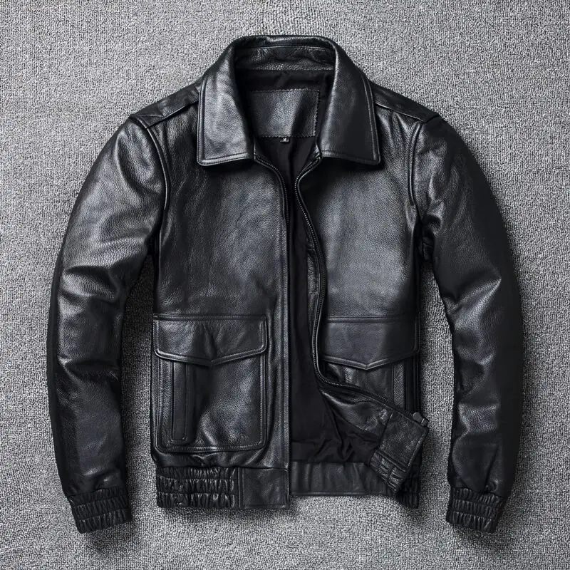 A2 couro masculino clássico ca - Leather Work Jacket avaliação e preço